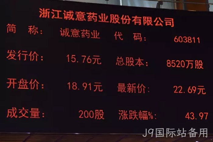 J9国际站备用成功上市